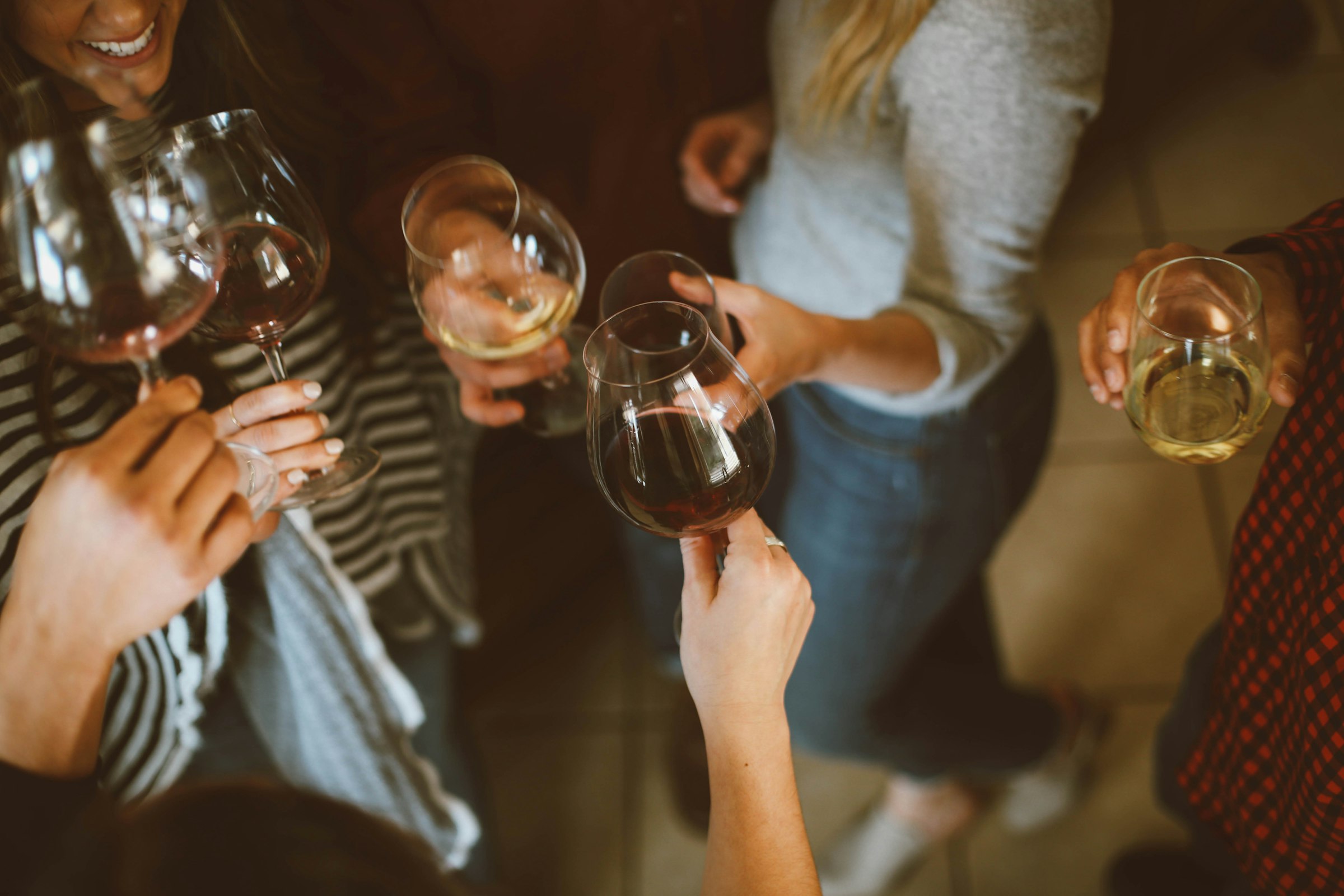 Celebration with wine glasses