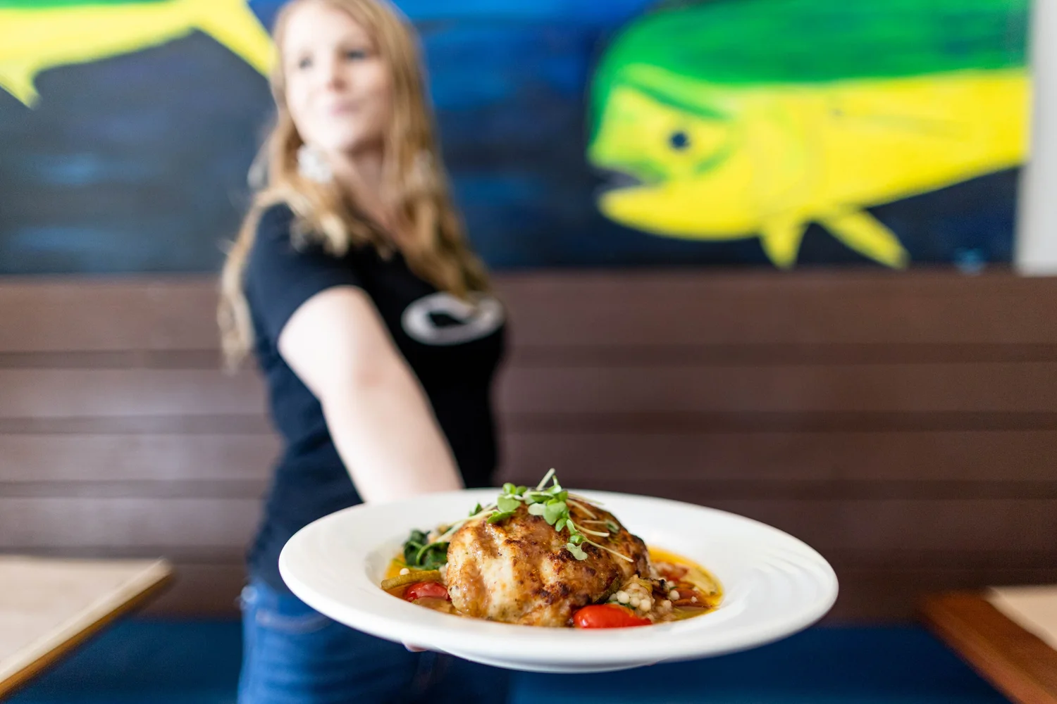 Black Whale plated fish dish
